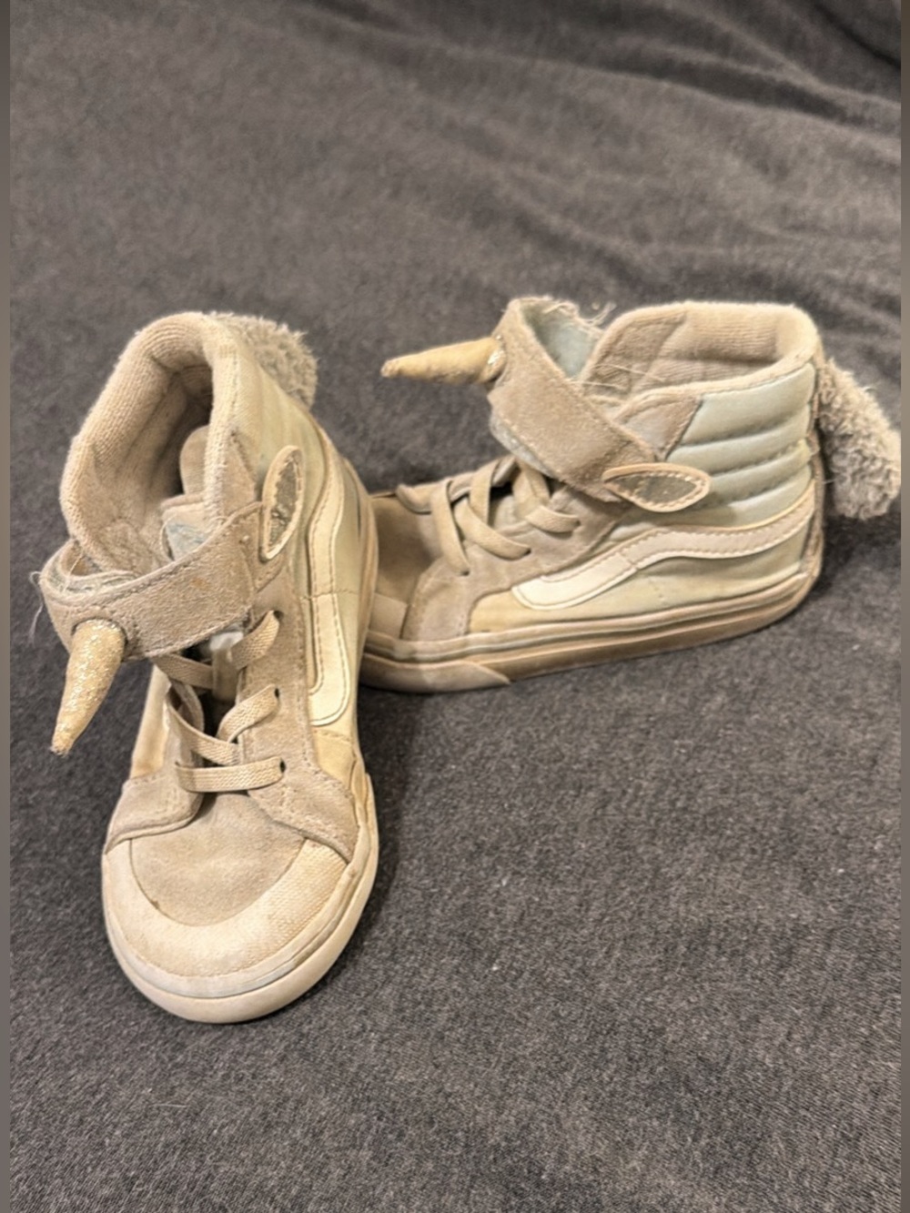 Vans High-Top Sneakers in Gray Blue with Unicorn Horn Detail
